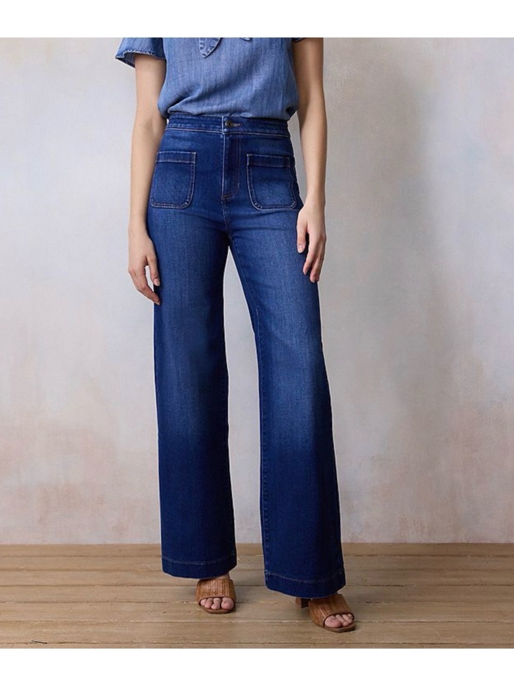 Lauren Conrad Petite High-Rise Wide Leg Women's Jeans - Blue